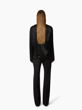 Load image into Gallery viewer, Black Long-Sleeved Satin Blouse
