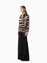 Load image into Gallery viewer, Zebra-Print Long-Sleeved Satin Blouse
