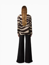 Load image into Gallery viewer, Zebra-Print Long-Sleeved Satin Blouse
