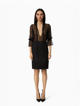 Load image into Gallery viewer, Crinkled Silk Sheer Blouse
