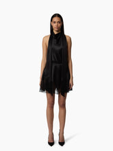 Cargar imagen en el visor de la galería, Black Halterneck Satin Top - Nina Ricci
