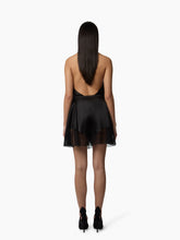 Load image into Gallery viewer, Black Halterneck Satin Top Back View Nina Ricci
