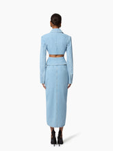 Charger l'image dans la galerie, Slit Draped Midi Skirt In Denim - Nina Ricci
