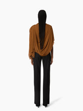 Charger l&#39;image dans la galerie, Brown Highneck Fluid Draped Top - Nina Ricci
