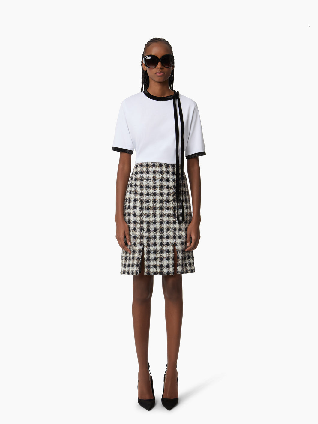 T-shirt Blanc à Nœud