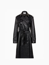 画像をギャラリービューアに読み込む, Belted Crinkled Leather Trench - Nina Ricci
