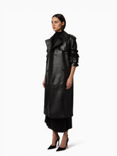 画像をギャラリービューアに読み込む, Belted Crinkled Leather Trench - Nina Ricci
