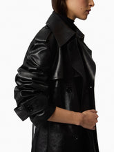 画像をギャラリービューアに読み込む, Belted Crinkled Leather Trench - Nina Ricci
