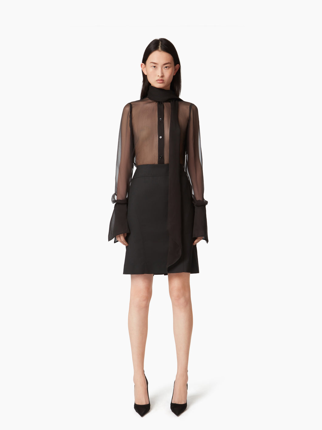 SATIN LAVALIERE SHIRT - Nina Ricci