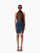 Cargar imagen en el visor de la galería, DRAPED DENIM MIDI SKIRT - Nina Ricci
