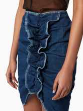 Cargar imagen en el visor de la galería, DRAPED DENIM MIDI SKIRT - Nina Ricci
