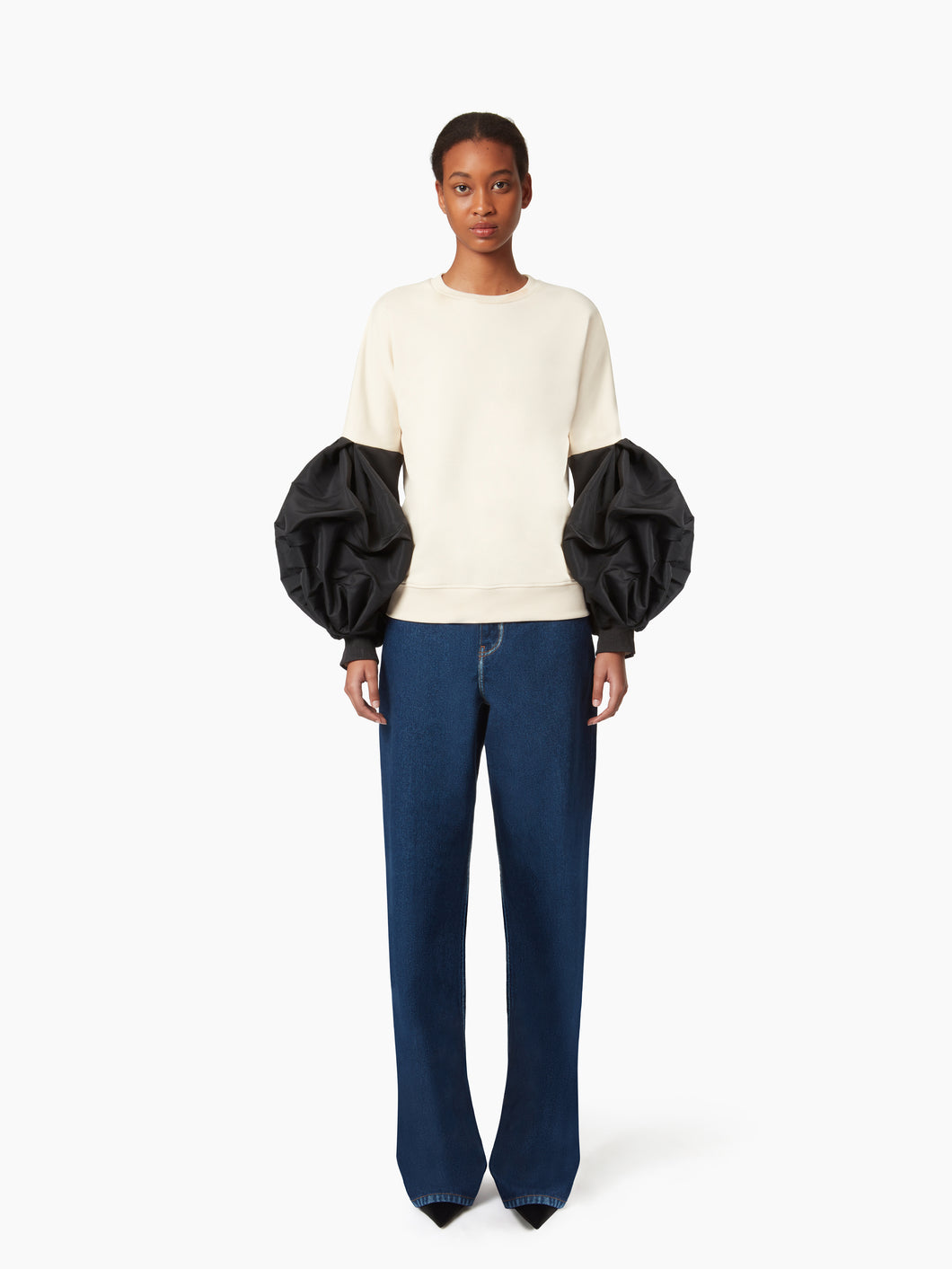 KNITTED SWEATER WITH COCOON SLEEVES - Nina Ricci