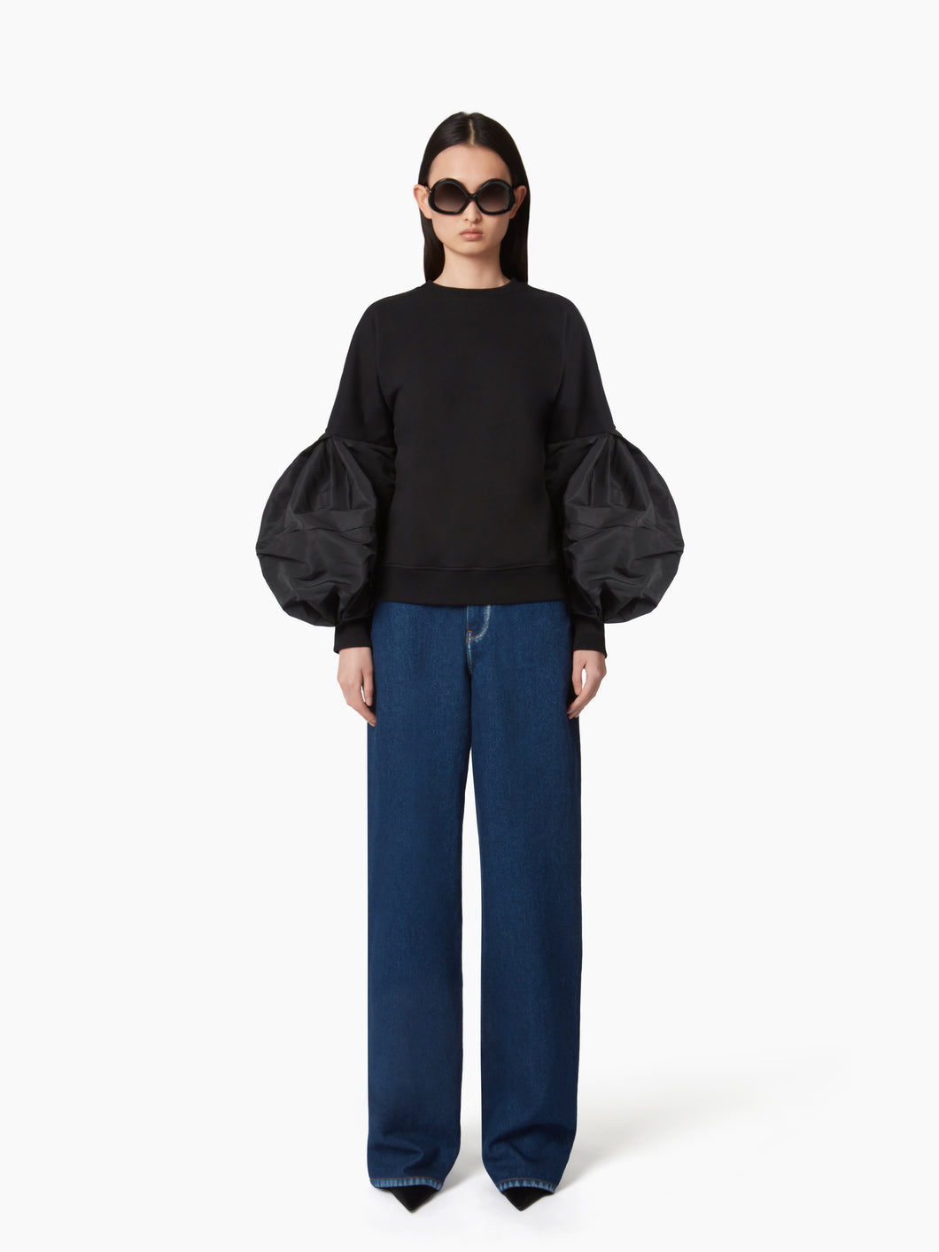 KNITTED SWEATER WITH COCOON SLEEVES - Nina Ricci