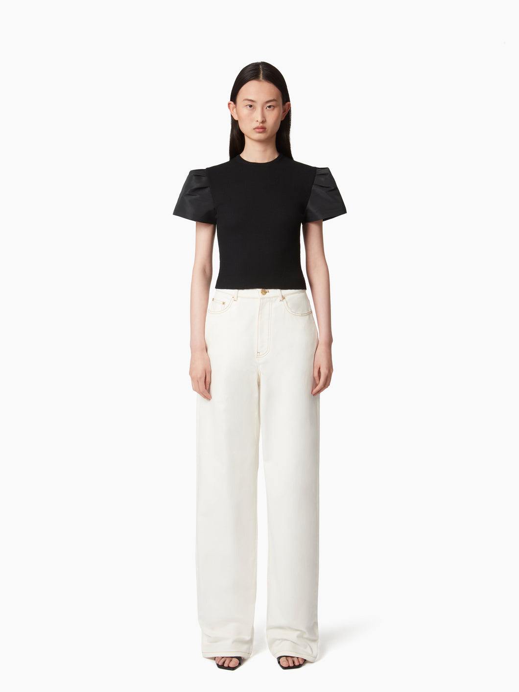 T-SHIRT WITH PEPLUM SHORT SLEEVES - Nina Ricci