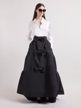画像をギャラリービューアに読み込む, Black Taffeta Maxi Skirt
