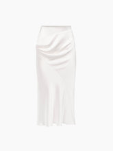 Load image into Gallery viewer, Cream Asymmetrical Satin Skirt
