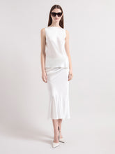 Load image into Gallery viewer, Cream Asymmetrical Satin Skirt
