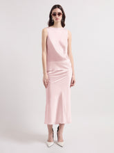 Load image into Gallery viewer, Pink asymmetrical Satin Skirt
