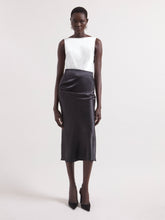 Load image into Gallery viewer, Black Asymmetrical Satin Skirt
