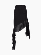 Load image into Gallery viewer, Black Asymmetrical Silk Skirt

