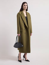 Cargar imagen en el visor de la galería, Khaki Wool Double Breasted Coat
