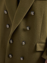 Cargar imagen en el visor de la galería, Khaki Wool Double Breasted Coat

