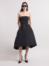 Load image into Gallery viewer, Black Taffeta Bustier Dress
