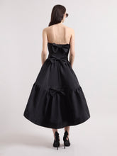 Load image into Gallery viewer, Black Taffeta Bustier Dress
