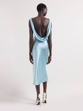 Charger l'image dans la galerie, Ice Blue Asymmetrical Satin Dress
