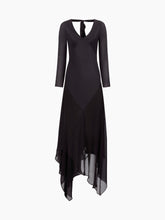 Charger l'image dans la galerie, Black Long Sleeved Maxi Silk Dress
