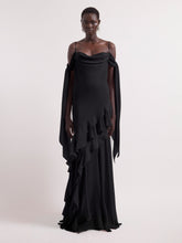 Load image into Gallery viewer, Black Maxi Silk Dress
