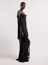 Load image into Gallery viewer, Black Maxi Silk Dress
