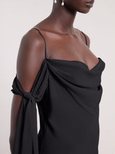 Load image into Gallery viewer, Black Maxi Silk Dress
