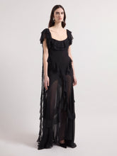 Charger l'image dans la galerie, Black Maxi Silk Dress
