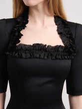 Load image into Gallery viewer, Black Cady Mini Dress

