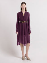 Charger l'image dans la galerie, Burgundy Midi Silk Dress
