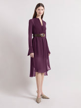 Charger l'image dans la galerie, Burgundy Midi Silk Dress
