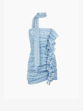 Load image into Gallery viewer, Ice Blue Polka Dots Bustier Mini Dress

