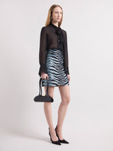 Load image into Gallery viewer, Black Lavallière Silk Shirt
