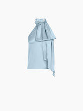 Load image into Gallery viewer, Ice Blue Halterneck Satin Top
