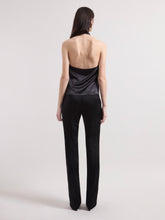 Load image into Gallery viewer, Black Halterneck Satin Top
