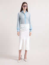 Load image into Gallery viewer, Ice Blue Polka Dots Silk Shirt
