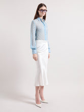 Load image into Gallery viewer, Ice Blue Polka Dots Silk Shirt
