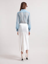 Load image into Gallery viewer, Ice Blue Polka Dots Silk Shirt
