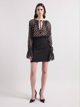 Load image into Gallery viewer, Black Polka Dots Silk Blouse
