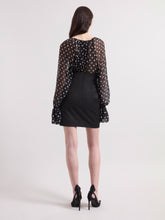 Load image into Gallery viewer, Black Polka Dots Silk Blouse
