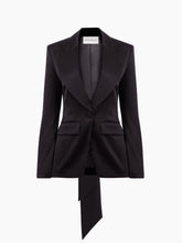Load image into Gallery viewer, Black Cady Blazer with Bow
