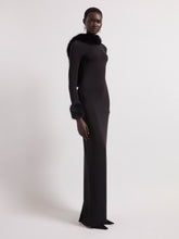 Charger l'image dans la galerie, Black Faux Fur Open Back Dress

