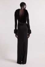 Charger l'image dans la galerie, Black Faux Fur Open Back Dress
