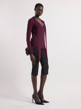 Load image into Gallery viewer, Burgundy V-Neck Wool Sweater
